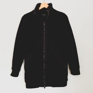 Athleta Sherpa Fleece Tugga Coat Jacket Cozy Zip Up XS Black